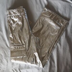 No Boundaries High Rise Metallic Cargo Pants